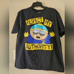 South Park Eric Cartman "Repect My Authority" Graphic Tee - Size Large